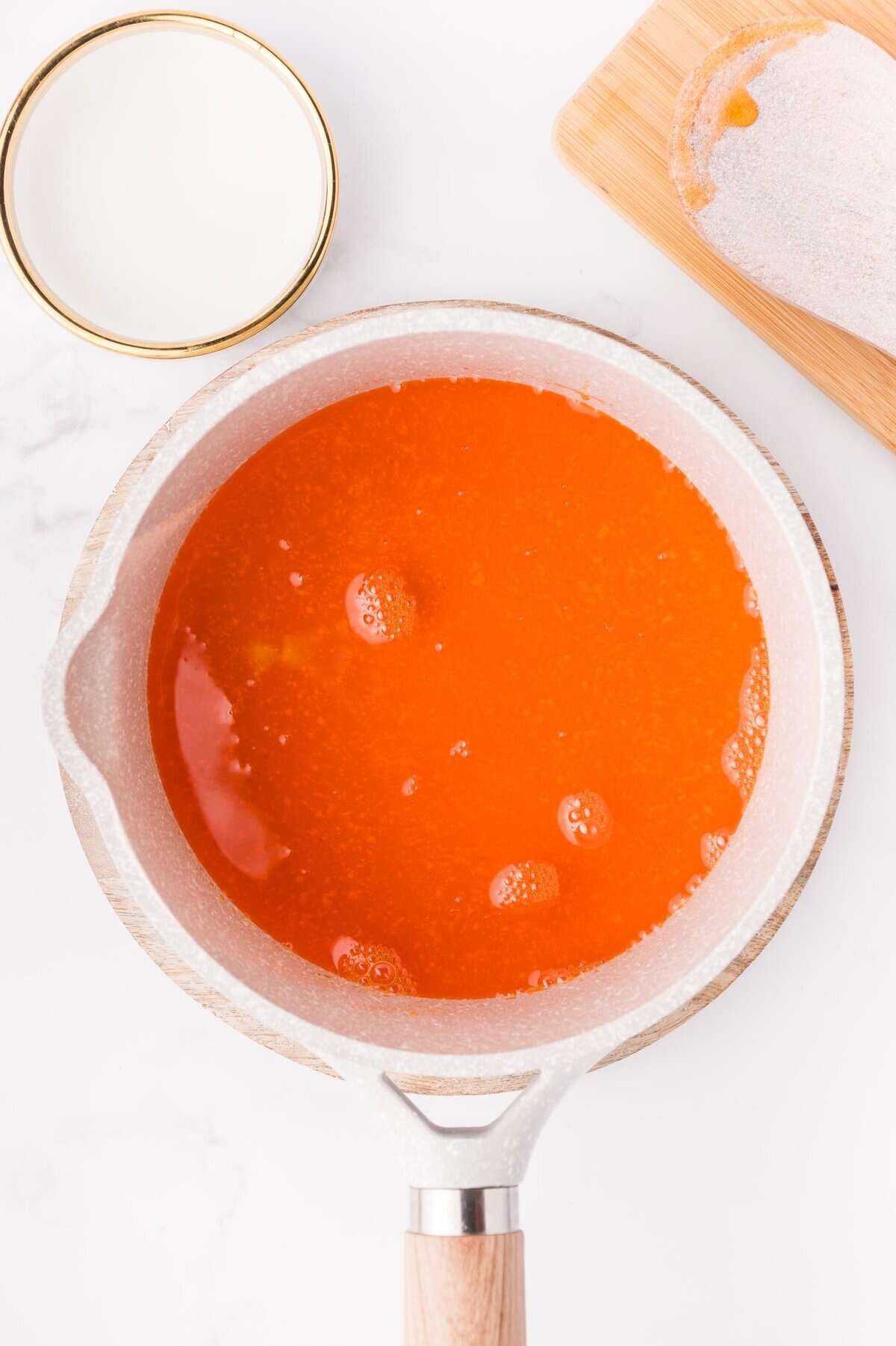 vodka added to jello mix in pot