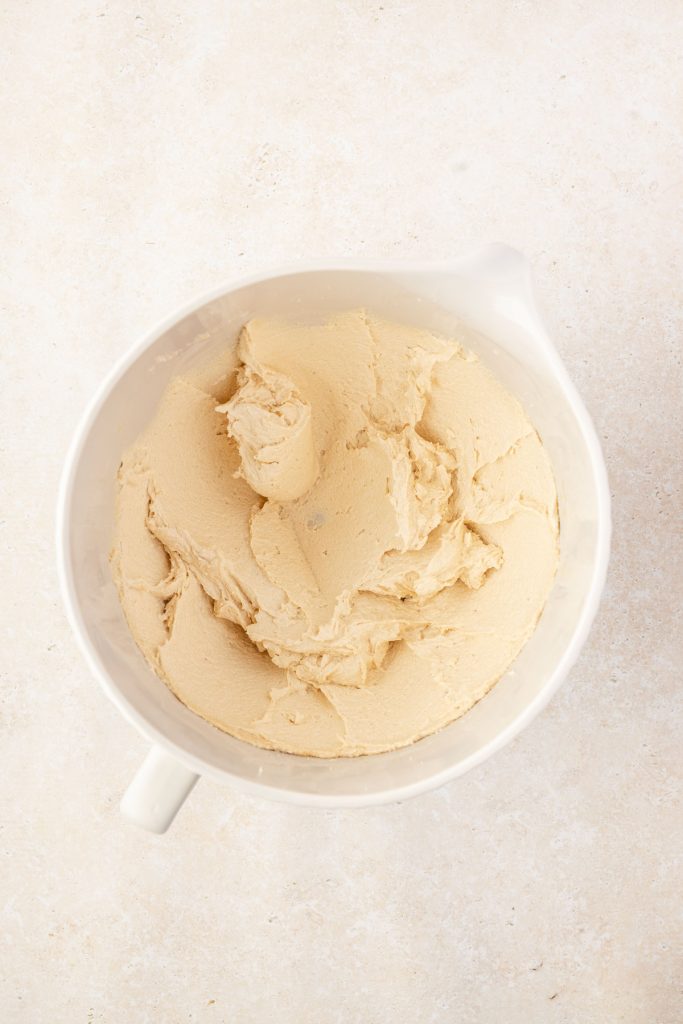 creamed butter and sugar in a mixing bowl