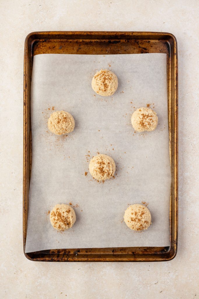 Pumpkin Pie Spice Cookies dough on a sheet pan