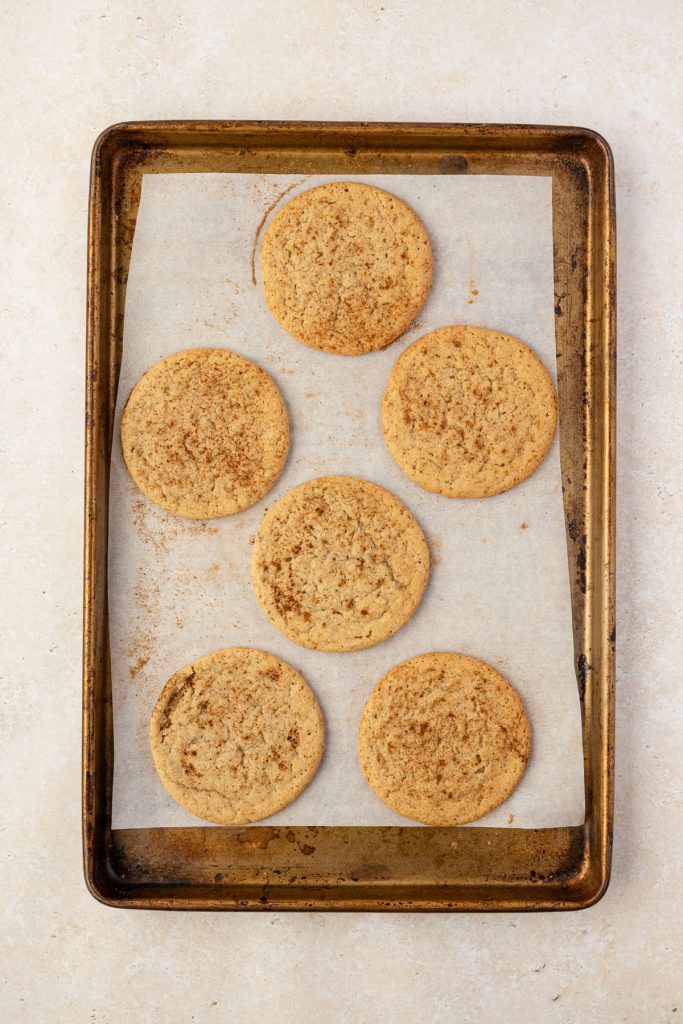 Pumpkin Pie Spice Cookies baked on a sheet pan