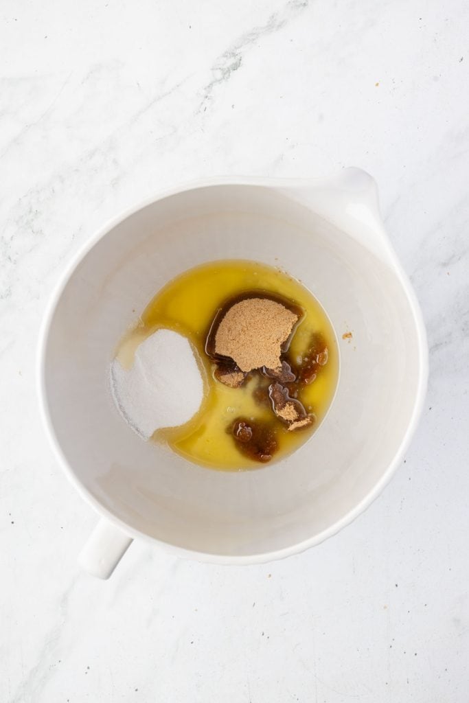 butter and sugar in mixing bowl