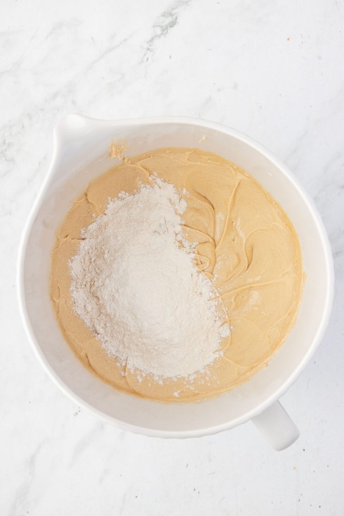 flour added to butter mixture
