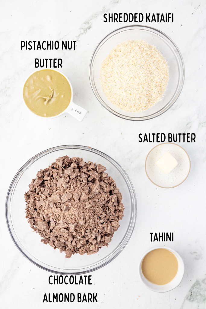 Dubai Chocolate Bark Ingredients