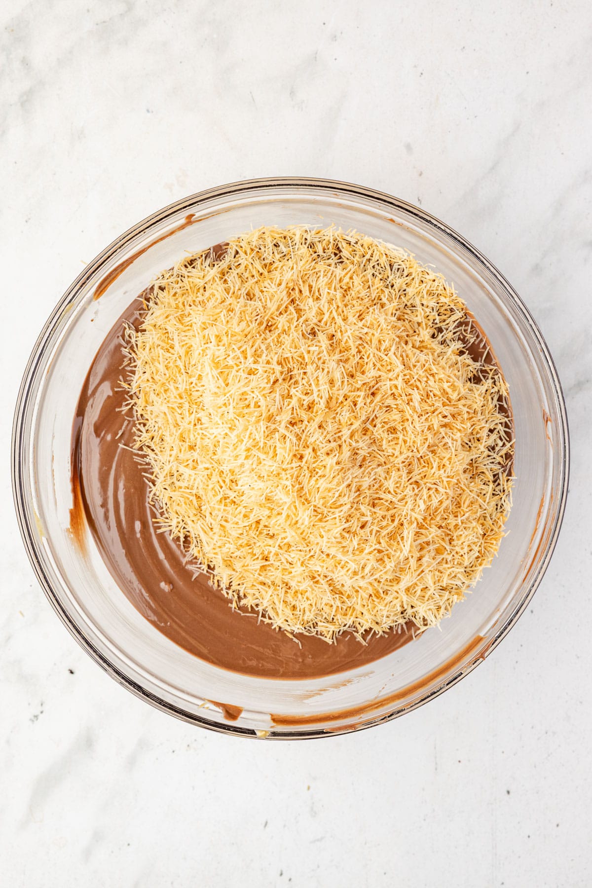 Chocolate bar being made in a bowl