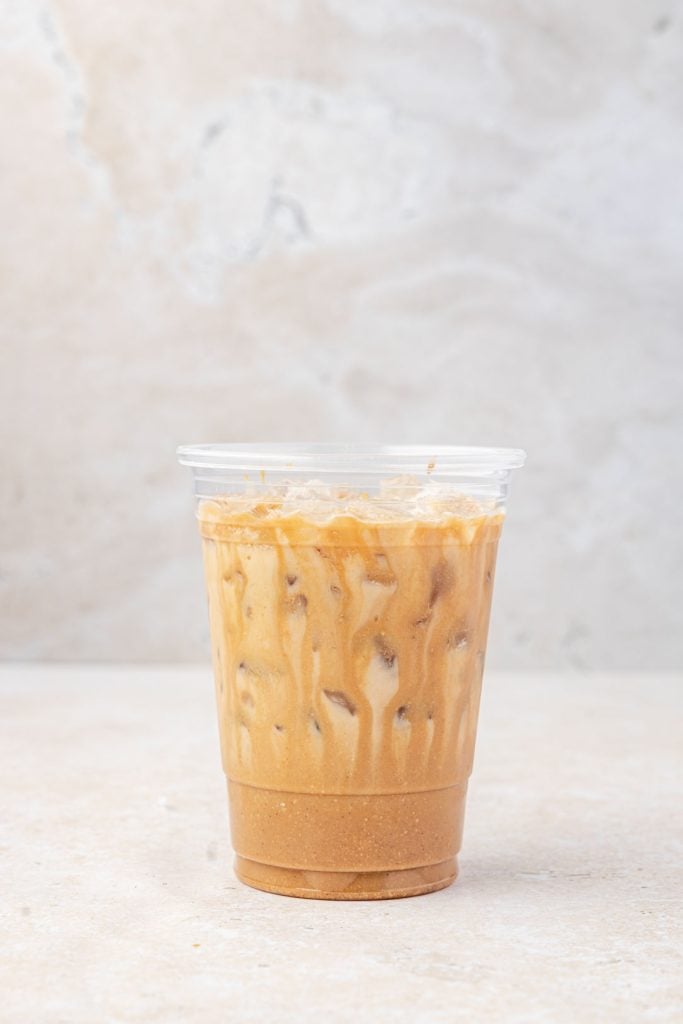 Milk just added to the pumpkin latte