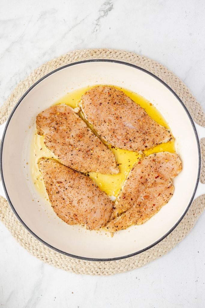 chicken in a pan