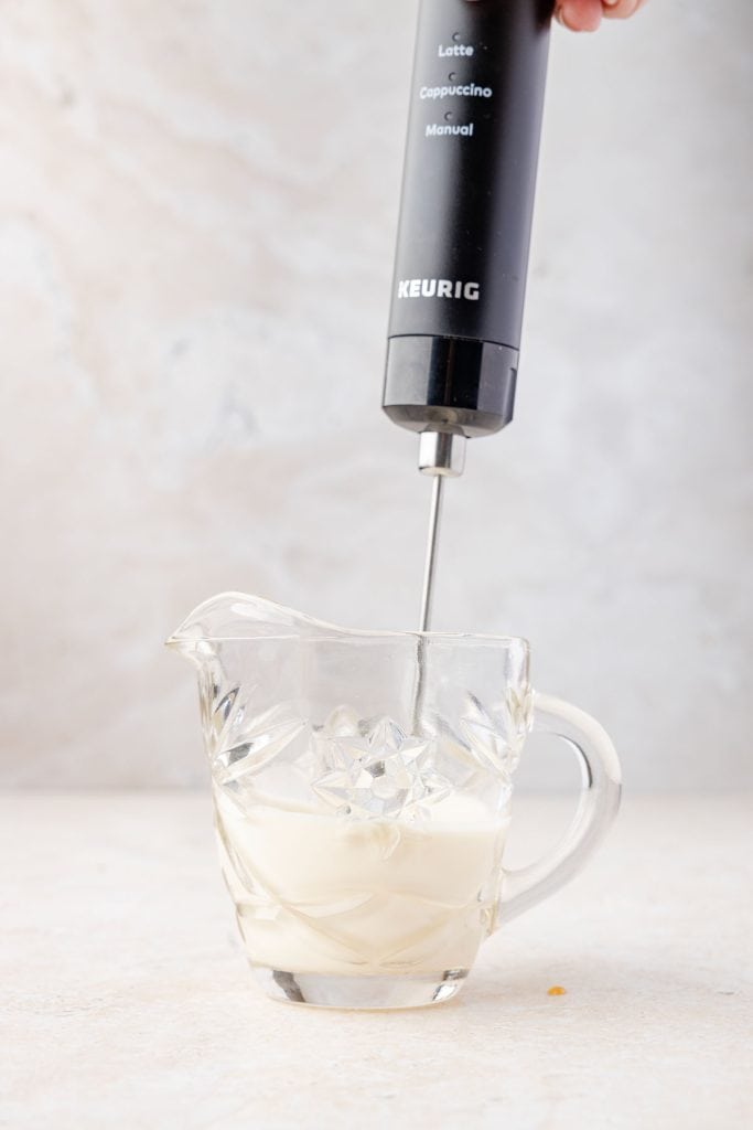 foaming up the coffee creamer