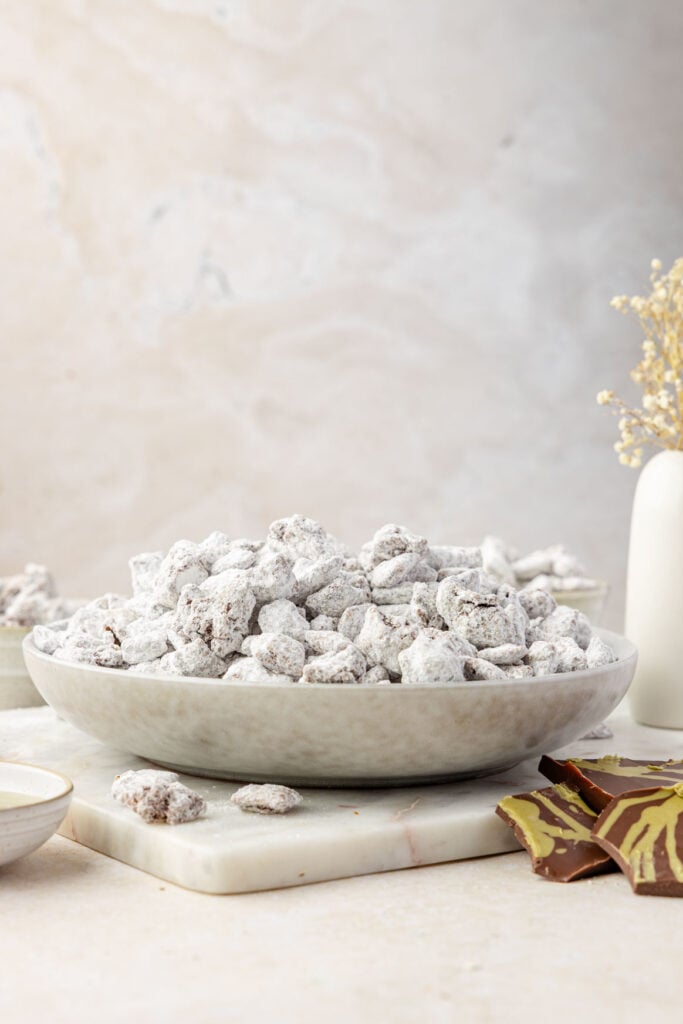 Dubai Chocolate Puppy ChowWeb016 Dubai Chocolate Puppy Chow in a bowl