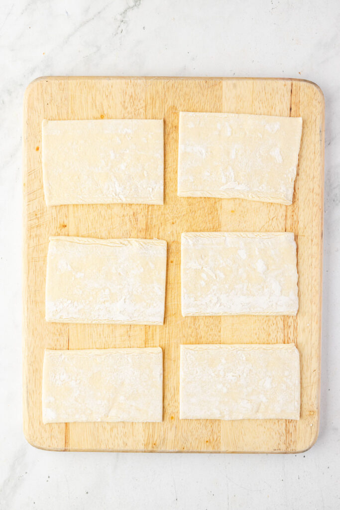 Puff pastry cut into rectangles