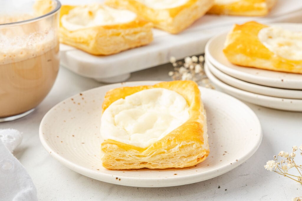Cheese danish on a plate