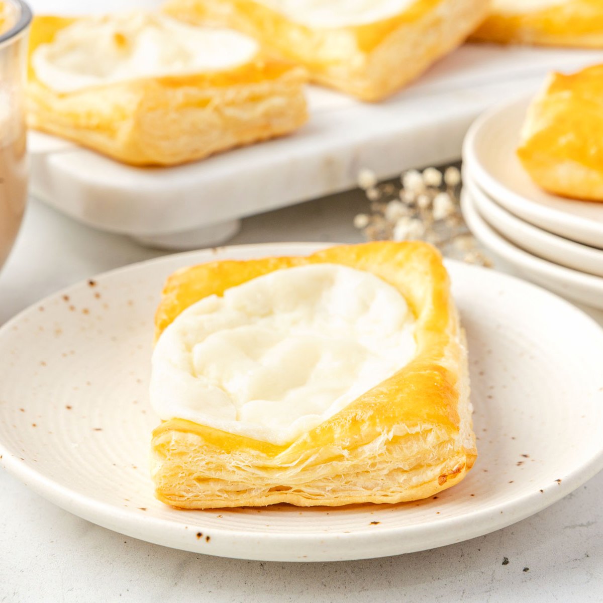 Cheese danish on a plate