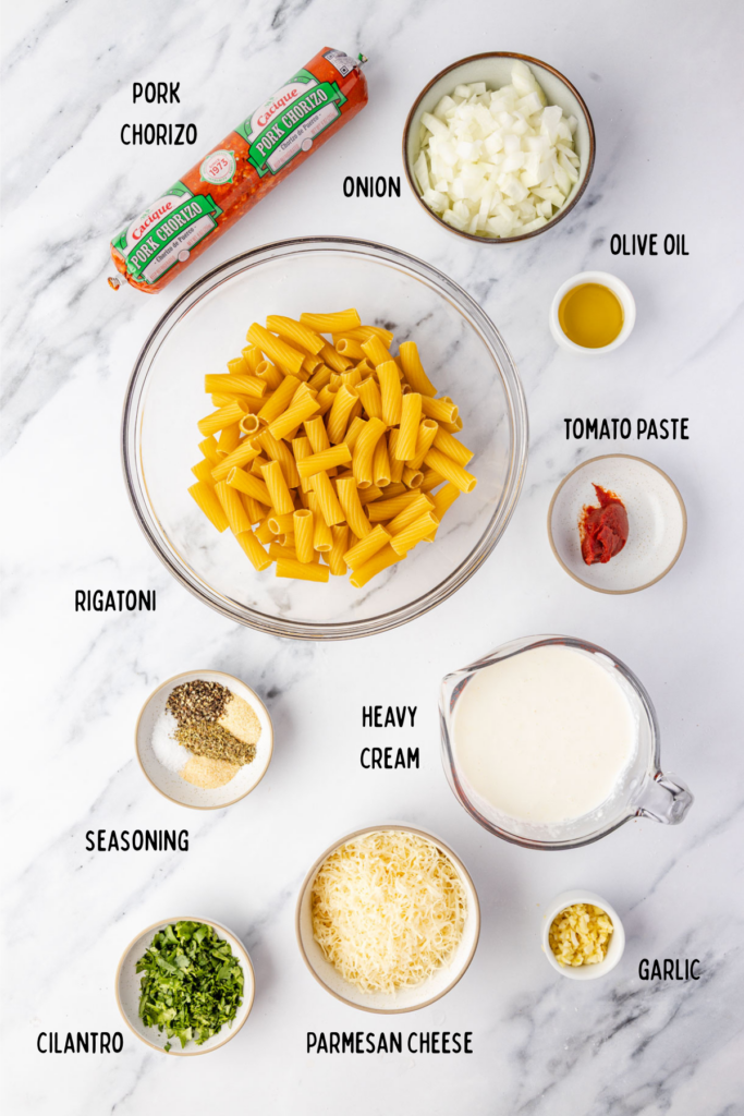 Creamy Chorizo Pasta Ing