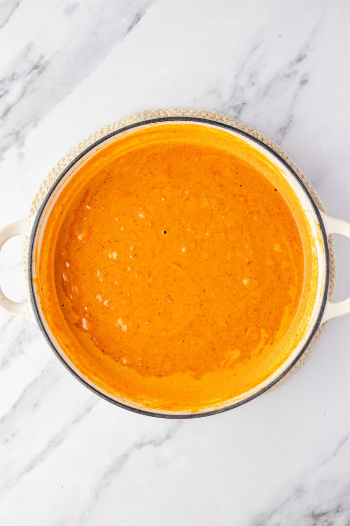 Creamy Chorizo sauce in a pan