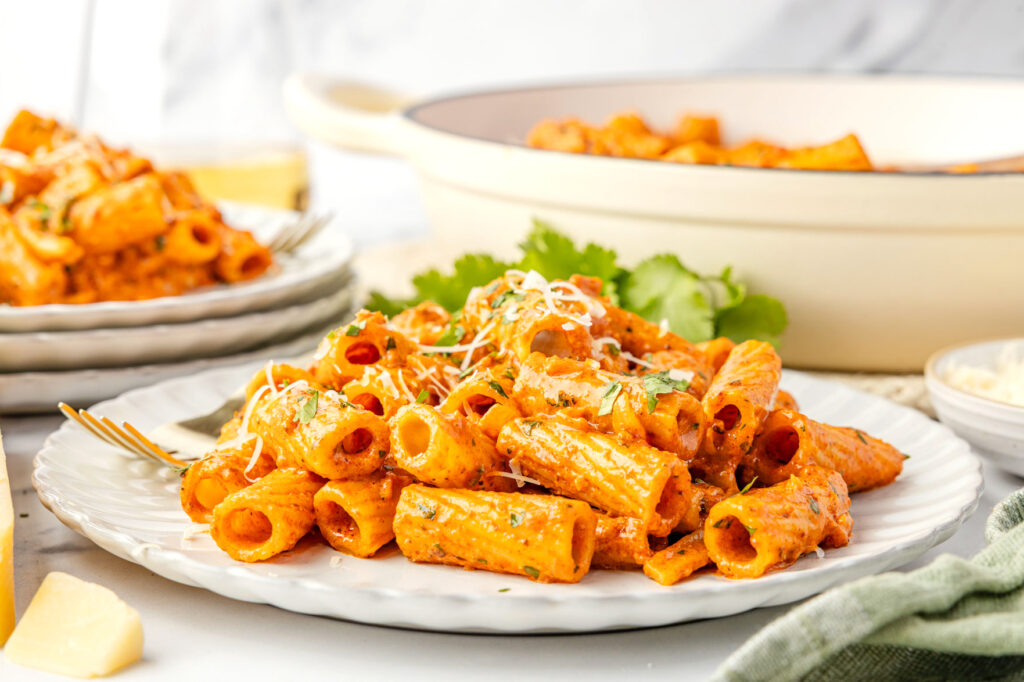 Creamy Chorizo Pasta on a plate