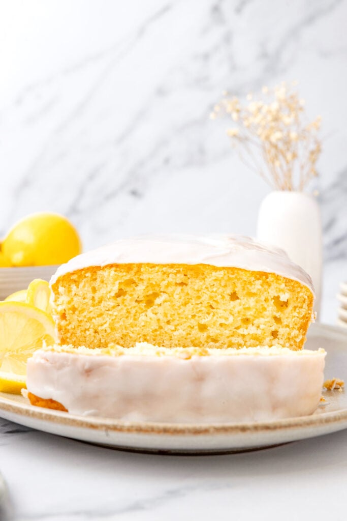 Lemon loaf on a platter
