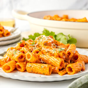 Creamy Chorizo Pasta on a plate