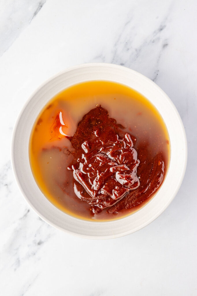 ribs sauce in a mixing bowl