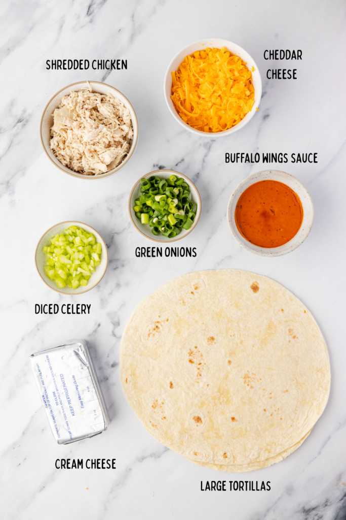 Buffalo Chicken Pinwheels ingredients