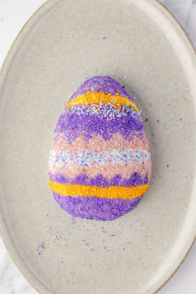 Finished Easter cheesecake bar on a platter