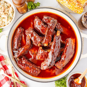 Braised Pork Ribs in a pan