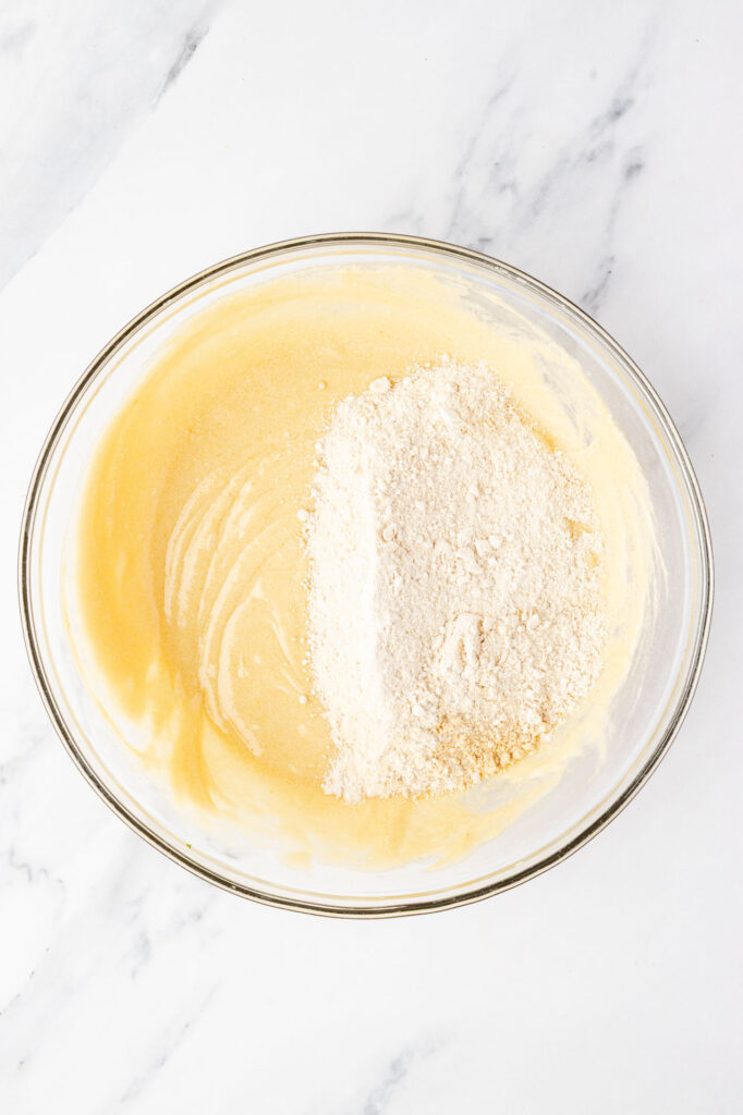 cookie batter in a mixing bowl