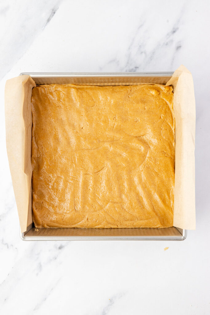 Cookie base in a pan