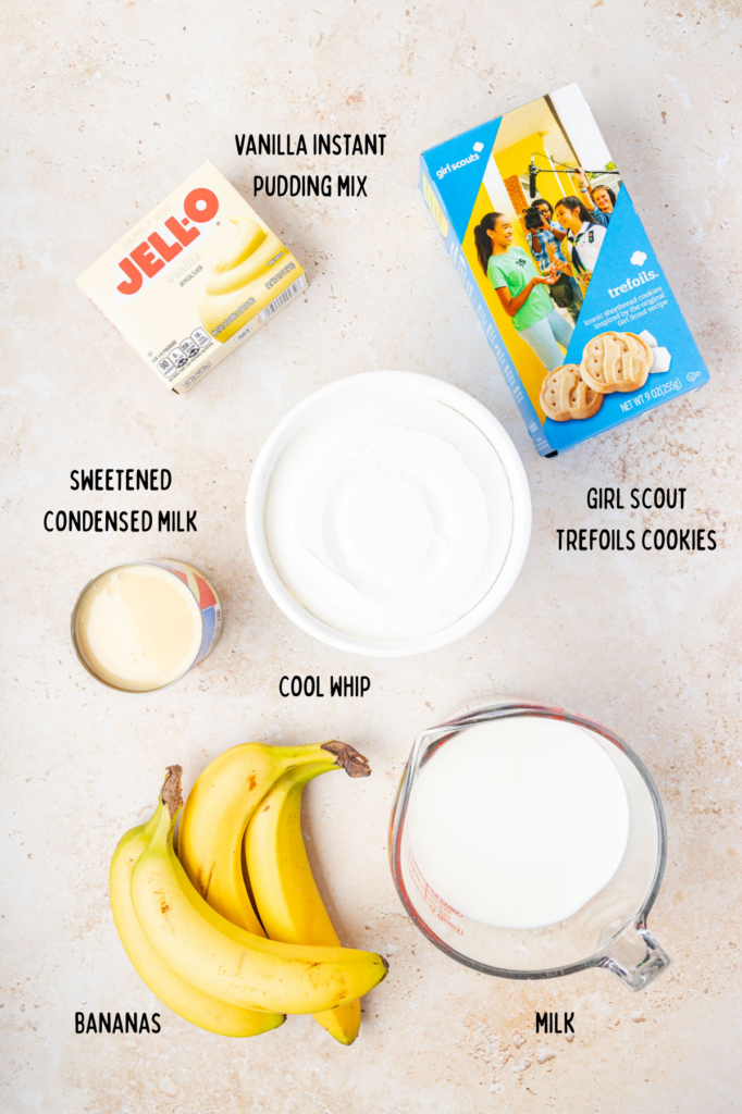 Ingredients for Trefoil Banana Pudding
