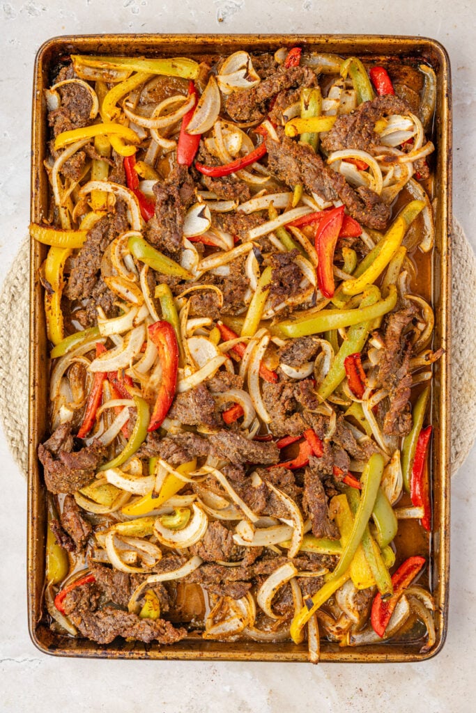 Finish sheet pan fajitas