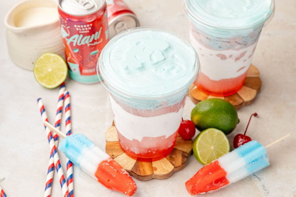 Dirty Alani in a cup with a bomb pops around the cups.