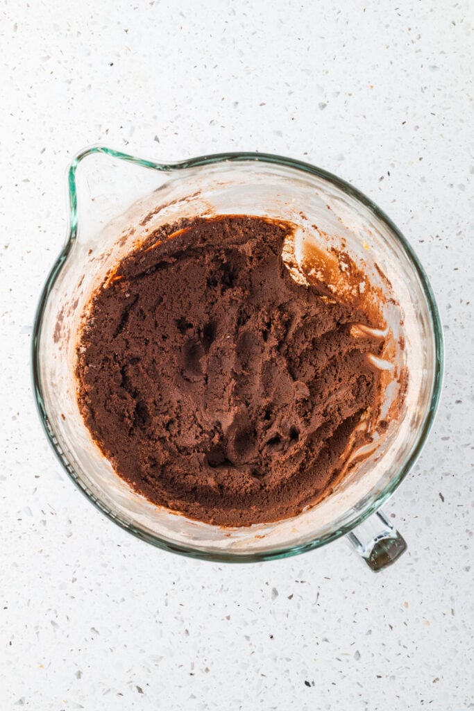 Finish cookie dough in a mixing bowl