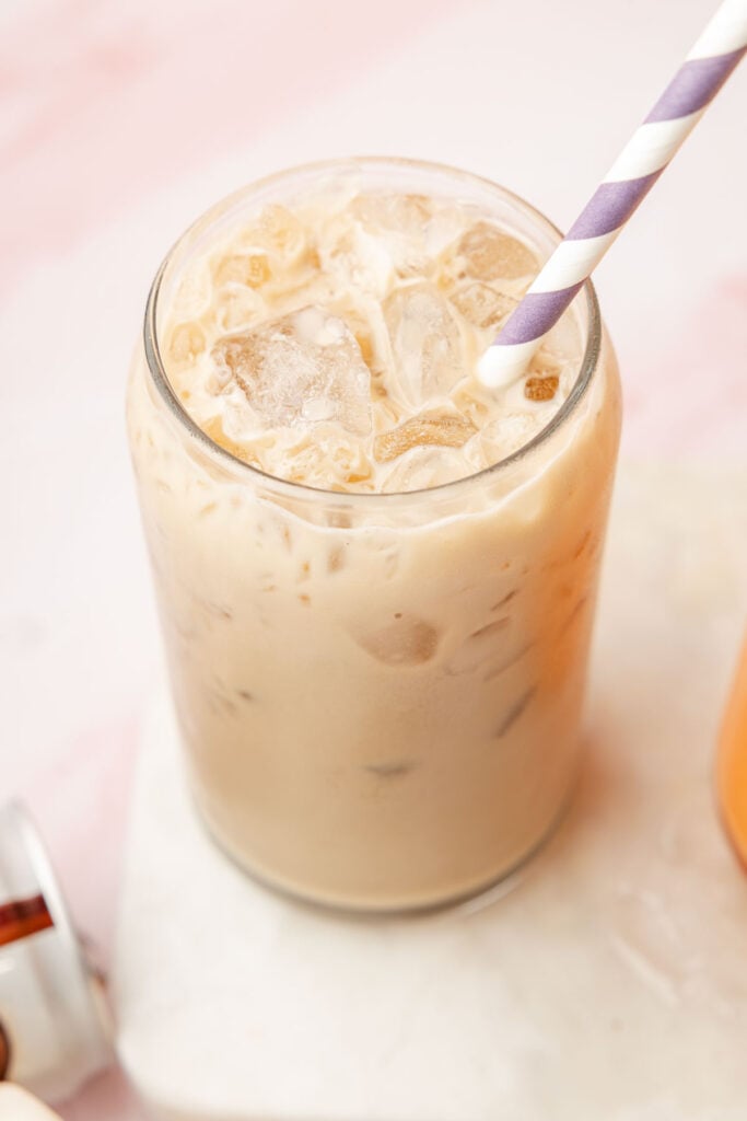 Up close of a dirty root beer in a cup