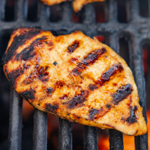 Tequila lime chicken on a grill