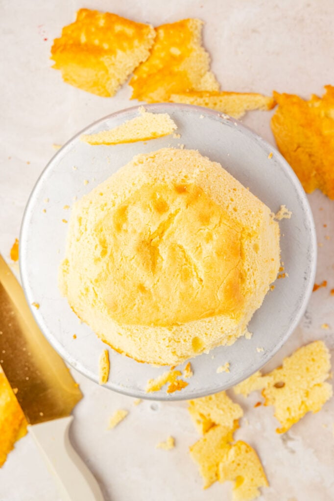 Carving a cake for the ducks head