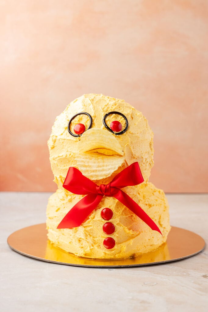 Duck cake wihtout its hair.