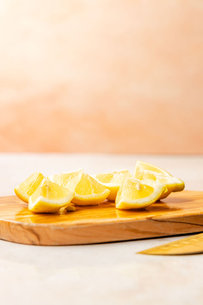 Lemons on a cutting board