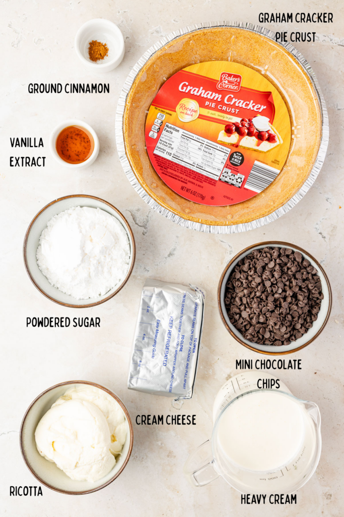 Cannoli Pie ingredients in small mixing bowl