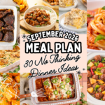 Collage of sampled recipes that are on September meal plan