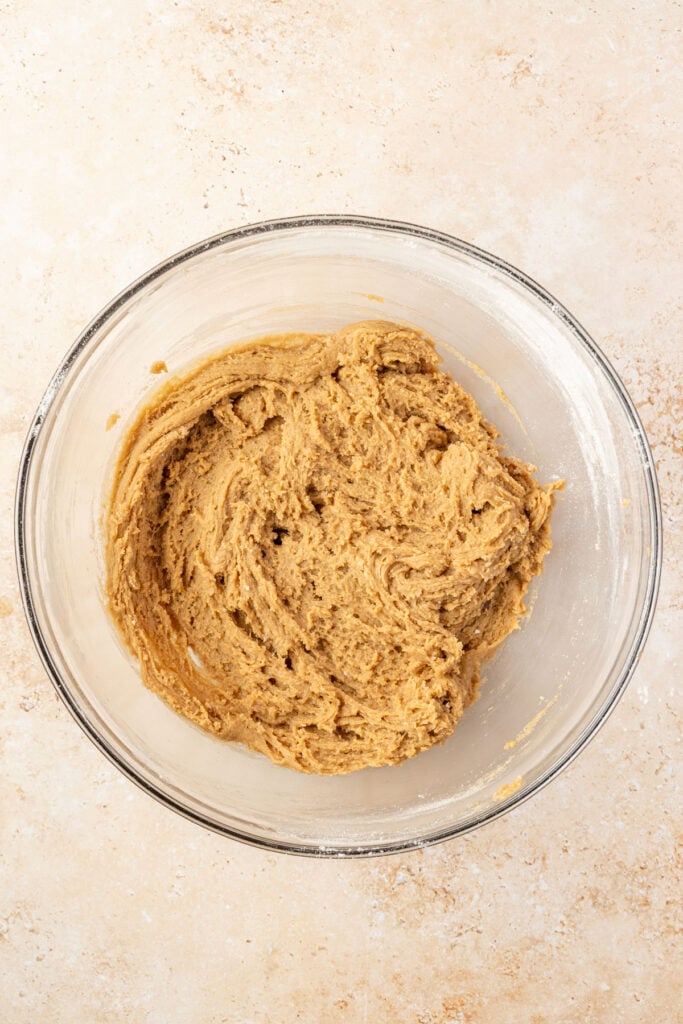 finished Brown Sugar Cookies cookie dough in a bowl.